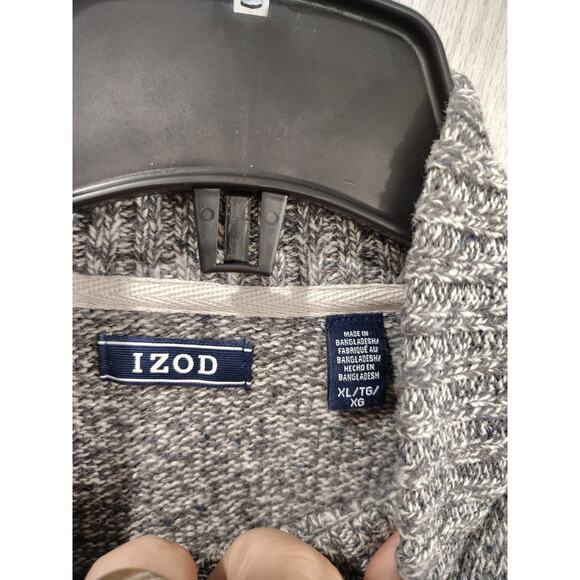 Men's Henley Mock Neck Sweater Preppy Professor Teacher Size XL Gray Casual... - Picture 3 of 7